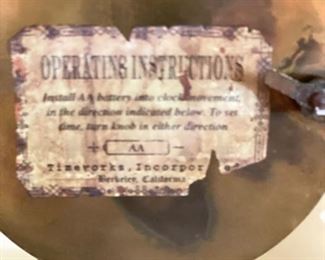 Decorative Battery Operated Copper & Metal Mantle Clock. Photo 4 of 4.