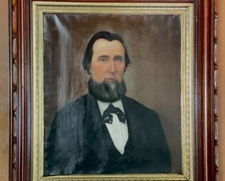 Abe Lincoln (?) Look-Alike Oil Painting on Canvas. Measures 22" x 25" unframed.