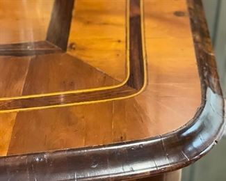 Antique Mahogany Chest of Drawers with Marquetry and Satinwood Banding. Measures 48" W x 26" D x 36.5" H. Photo 3 of 4.