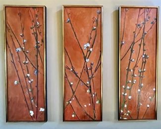 Dogwood Triptych. Each Measures 19" x 55". Photo 1 of 2.