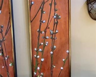 Dogwood Triptych. Each Measures 19" x 55". Photo 2 of 2.