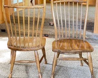 Set of 4 Welsh Farmhouse-Style Tall Back Windsor Side Chairs. Each Measures 20.5" W x 18" D with 17.5" Seat Height. Photo 1 of 3.