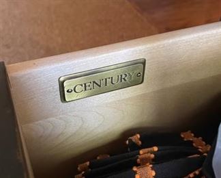 Century Distressed Ebony Serpentine Front Chest of Drawers. Measures 48" W x 20" D x 34" H. Photo 4 of 4.