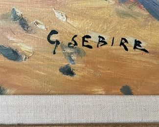 Gaston Sebire, "Paysage a Lezardrieux," oil painting on Canvas. Canvas Measures 38.5" x 31.25". Photo 3 of 3.