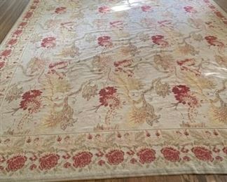 Vintage French Needlepoint Rug. Measures 15' 7" x 10' 10". Photo 1 of 3.