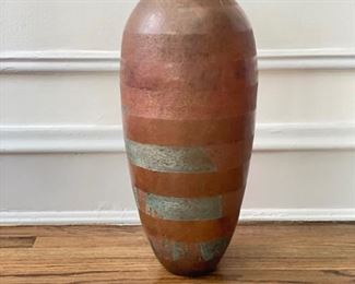 Decorative Tall Ceramic Vase Signed By Artist. Photo 1 of 3.