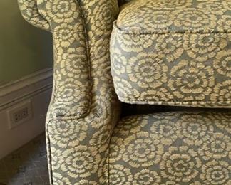 Green Upholstered Club Chair. Measures 36” W x 38” D. Photo 3 of 3.