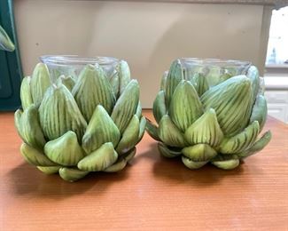 Pair of Artichoke Votives.
