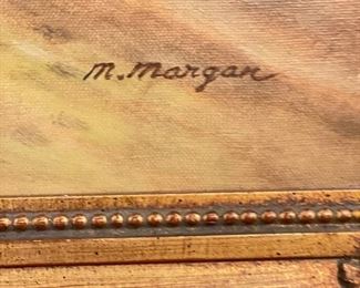 M. Morgan, "Recumbent Dog," Oil on Canvas. Signed by Artist. Photo 2 of 2