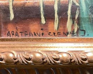 Tea Service Sill Life signed by artist. Measures 23" W x 18"H. Photo 2 of 2.