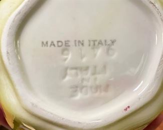 Vintage Ceramic Orange Shaped Pitcher Majolica Made In Italy. Photo 2 of 2.