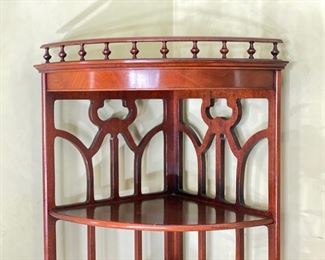 Mahogany Corner Cabinet / Etegere. Measures 26” W x 66” H. Photo 2 of 2.
