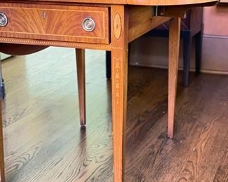 Pair of Pembroke Tables with Satinwood Trim. Each Measures 20” W x 28” D x 26” H. Measures 37” W Fully Extended. Photo 2 of 2.