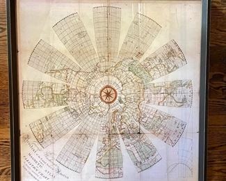 John Churchman Magnetic Atlas or Variation Chart inscribed "For George Washington." Measures 24" x 24". Photo 1 of 4.