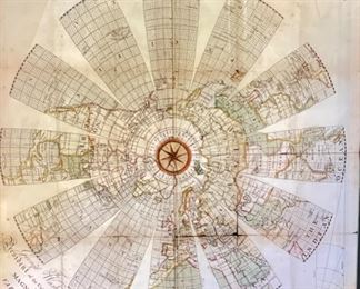 John Churchman Magnetic Atlas or Variation Chart inscribed "For George Washington." Measures 24" x 24". Photo 2 of 4.