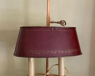 Vintage Brass Library Reading Lamp.