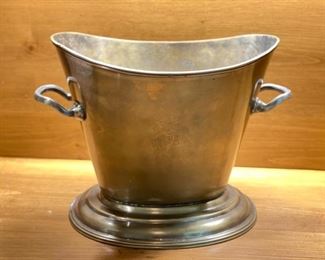 Bronzed Metal Double Wine Bucket. Photo 1 of 2.