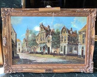 Mid Century Oil on Panel Holland / Belgian Dutch Artist Mulder. Measures 25.5" W x 30" H. Photo 1 of 2.