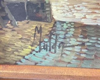 Mid Century Oil on Panel Holland / Belgian Dutch Artist Mulder. Measures 25.5" W x 30" H. Photo 2 of 2.