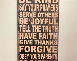 Our Family Rules artwork. Measures approximately 24" W x 36".