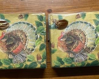 Sample of Caspari Thanksgiving Themed Cocktail Napkins.