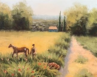 Bucolic-Style Dutch Oil Painting. Oil Painting. Photo 2 of 3.