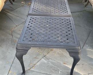 Three Brown Jordan Wrought Iron Side Tables.