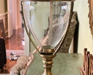 Brass & Glass Hurricane. Photo 1 of 2.