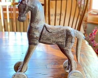 Carved Wood Horse. Photo 1 of 2.