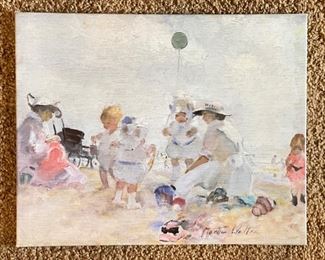 Walter, "Twins in Blue" Canvas Transfer. Measures 16" x 20".