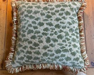 Set of 2 Cheetah Print Down-Filled Pillows. Each Measures Approximately 12" x 12".
