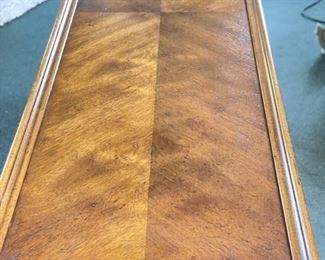 Vintage Shell Wood Console with Carved Wood Cartouche. Photo 2 of 5.