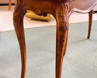 Vintage Shell Wood Console with Carved Wood Cartouche. Photo 4 of 5.