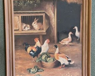 Farm Yard Oil Painting.