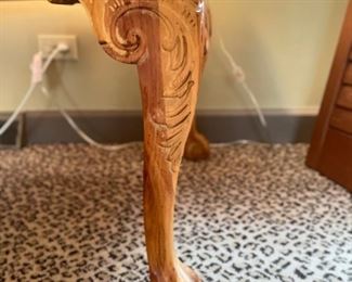 Chippendale Style Pine Desk with Ball & Claw Feet. Measures 55" W x 26" D x 30" H with 24" Clearance. Photo 2 of 2.