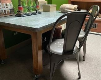 RH Baby & Child Vintage Schoolhouse Large Play Table with Sheet Metal Top & Casters. Measures 44" L x 30" W x 23" H. Photo 1 of 2.