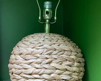 Woven Natural Fiber Table Lamp.