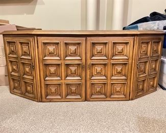 Mid-Century Low-Cabinet. Measures 65" x 19" D x 26" H. Wouldn't This Be Great Painted?!