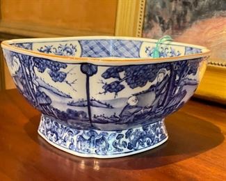 Blue & White Chinoiserie Bowl - 2 Available.