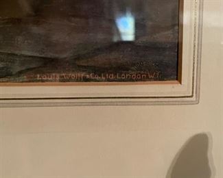 "Good Hunting" Etching Printed by Louis Wolff & Co. Ltd., London. Photo 2 of 2.