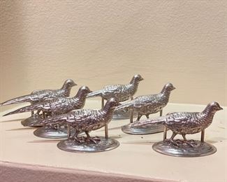Set of 6 Wild Turkey Place Card Holders.