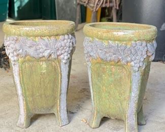 Pair of Glazed Ceramic Planters.