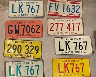 Vintage Illinois License Plates.