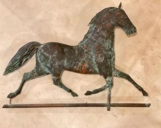 Copper Equestrian Weathervane.