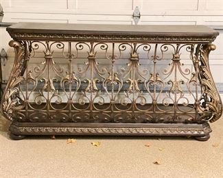 Decorative Metal Scroll Console. Photo 1 of 2.
