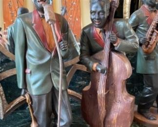 Set of 8 New Orleans Jazz Carved Wood Jazz Musicians. Photo 2 of 5.