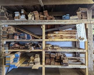 Impressive collection of Exotic Wood & Rare Exotic Wood. Aromatic Cedar, Bloodwood, Canarywood, Koa (Hawaiian), Lacewood, Padauk, Pau Ferro, Sycamore, White Ash, Mesquite and other Rare Exotics. Over 25 species of wood & 650 Board Feet of Wood