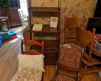 Wood Bookshelf, Vintage Wood Rockers