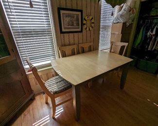 Solid Wood Table & (4) Chairs