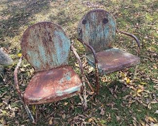 Vintage Metal Outdoor Bouncer Chairs